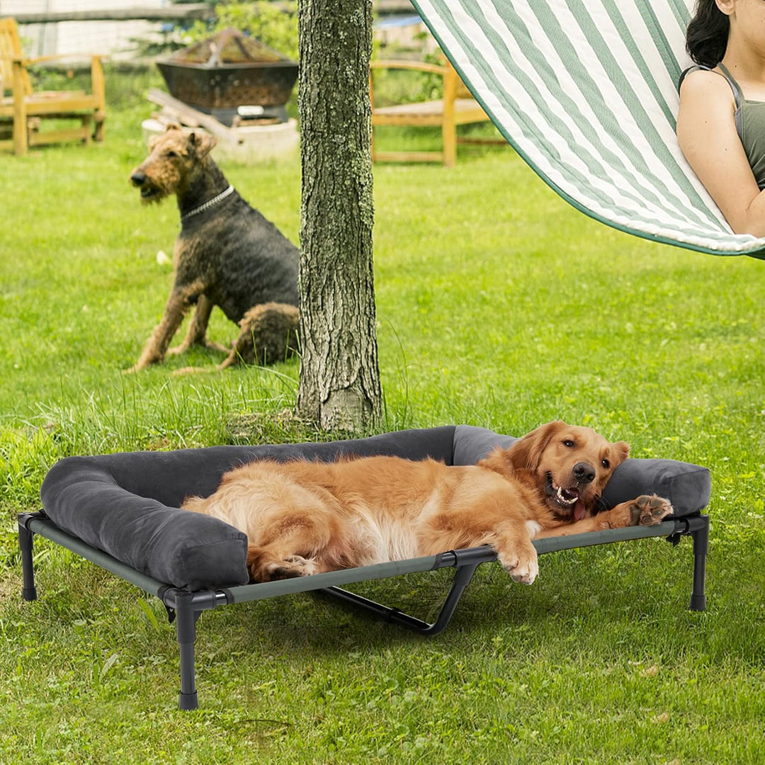 BingoPaw Hundeliege Outdoor Grosse Hunde: Erhöhte Hundebetten Haustierliege draussen Liegeplatz für
