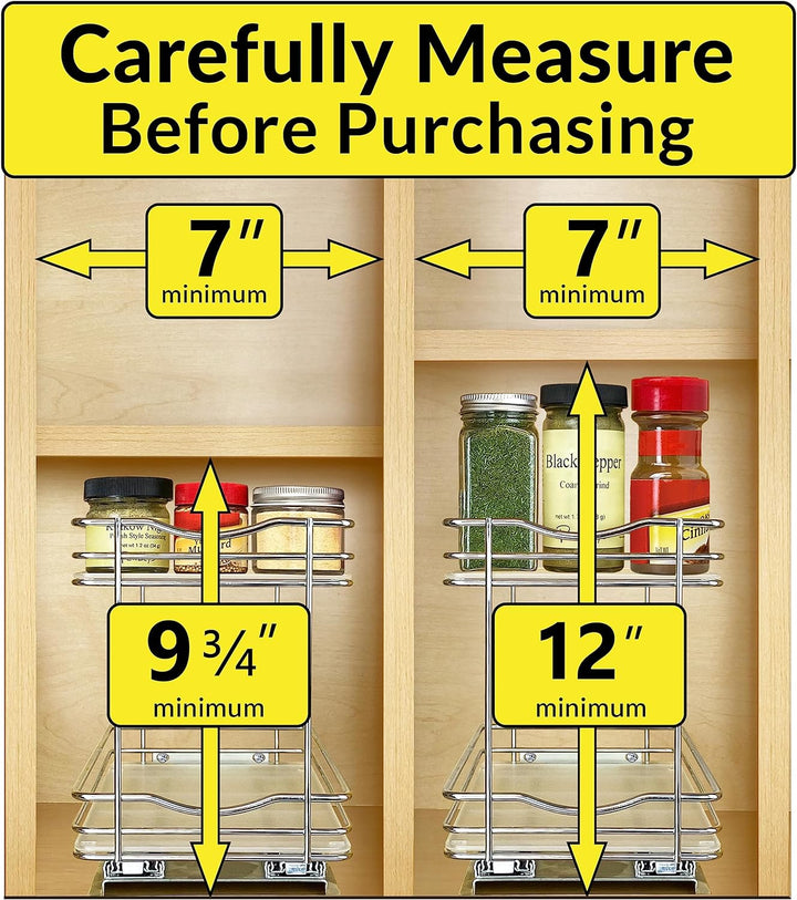 LYNK PROFESSIONAL® Ausziehbares Gewürzregal für Schrank – 16,5 cm breit – ausziehbares Gewürzregal –