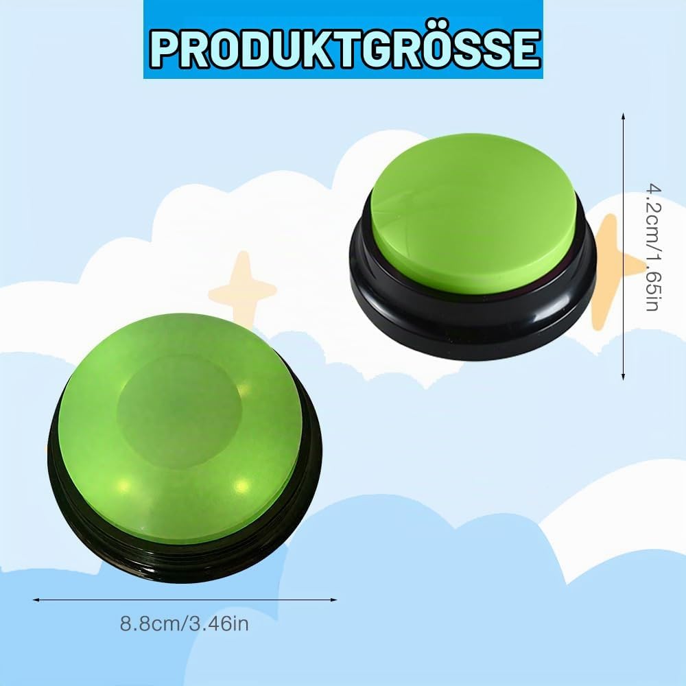 Buzzer mit Aufnahmefunktion, 6 Stück Haustier Talking Training Antwort Buzzer, Haustier Ausbildung T