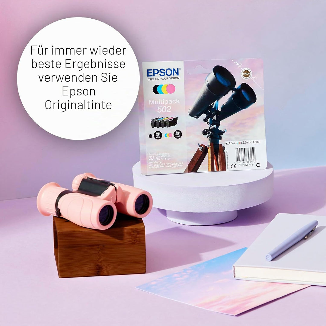 Epson Original 502XL Tinte Fernglas Multipack 4-farbig XL, XP-5100 XP-5105 XP-5150 XP-5155 WF-2860DW