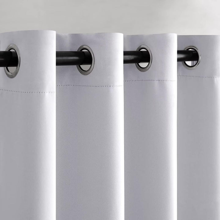 MIULEE Vorhänge Grauweiss Blickdicht mit Ösen, Schöner Weicher Verdunklungsvorhänge zum Verdunkeln v