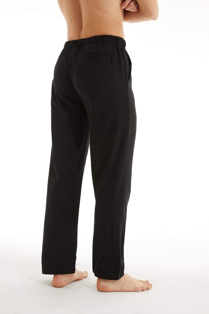 YuKaiChen Herren Leinenhose Herren Lang Sommerhose Weit Leicht Loose Fit Freizeithose Yoga Urlaub St