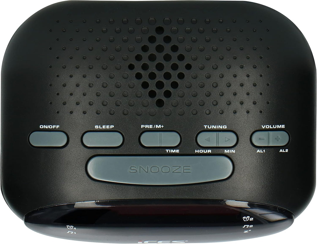 iCES ICR-210 Uhrenradio - Radiowecker mit 2 Weckzeiten - PLL FM - Schlummerfunktion - Sleeptimer - G