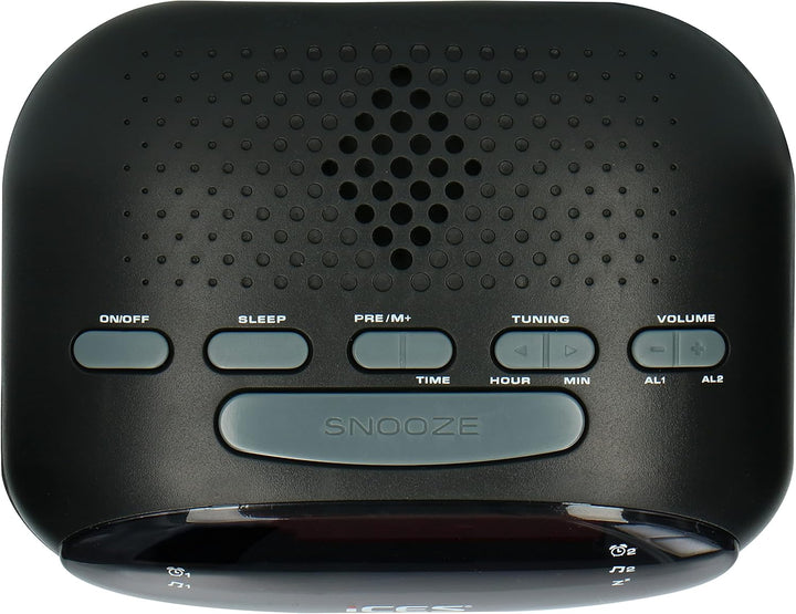 iCES ICR-210 Uhrenradio - Radiowecker mit 2 Weckzeiten - PLL FM - Schlummerfunktion - Sleeptimer - G