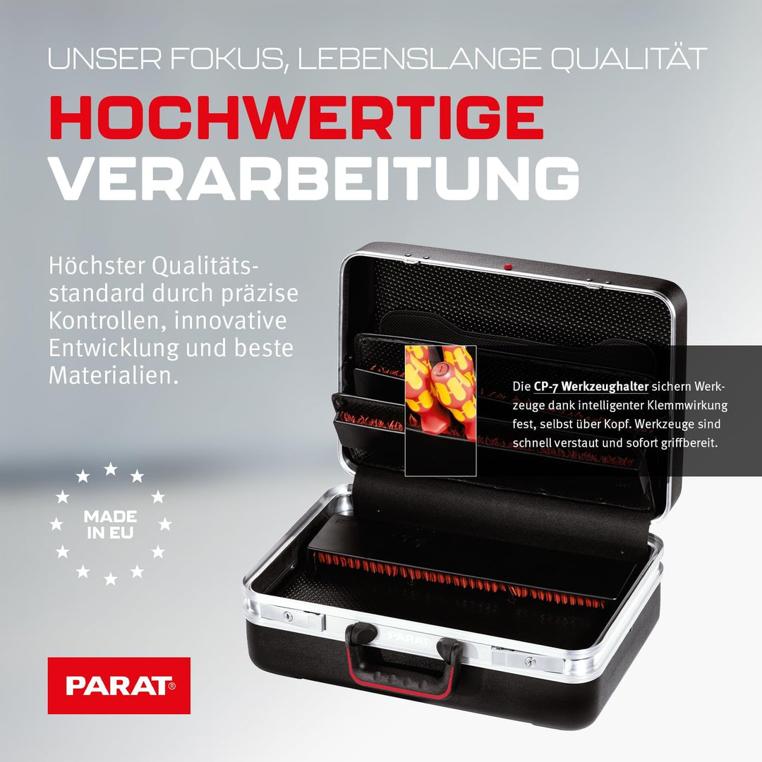 PARAT CLASSIC Plus CP-7 | Werkzeugkoffer leer | Für 51 Werkzeuge | Inkl. BASIC Roll-Up Case 8 | Hand