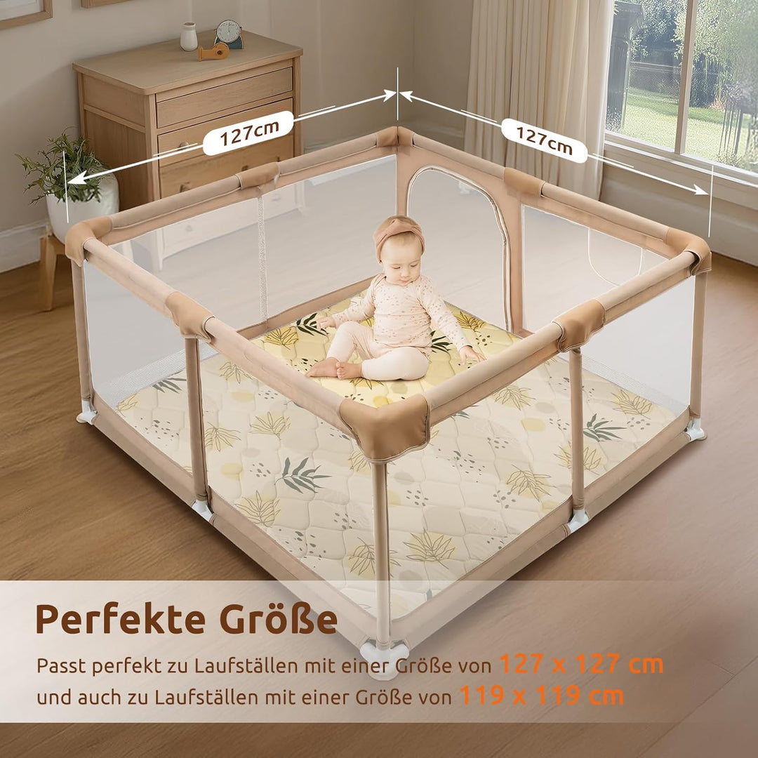 Baby Spielmatte 127x127cm Krabbelmatte, Dicke Weiche Polsterschaum Krabbeldecke für Babys und Kleink