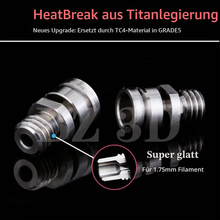 BZ 3D Ender 3 All Metal Hotend Upgrade,Heatbreak Titanlegierung,MK8 Gehärtetem Stahl Düse 0.4mm für