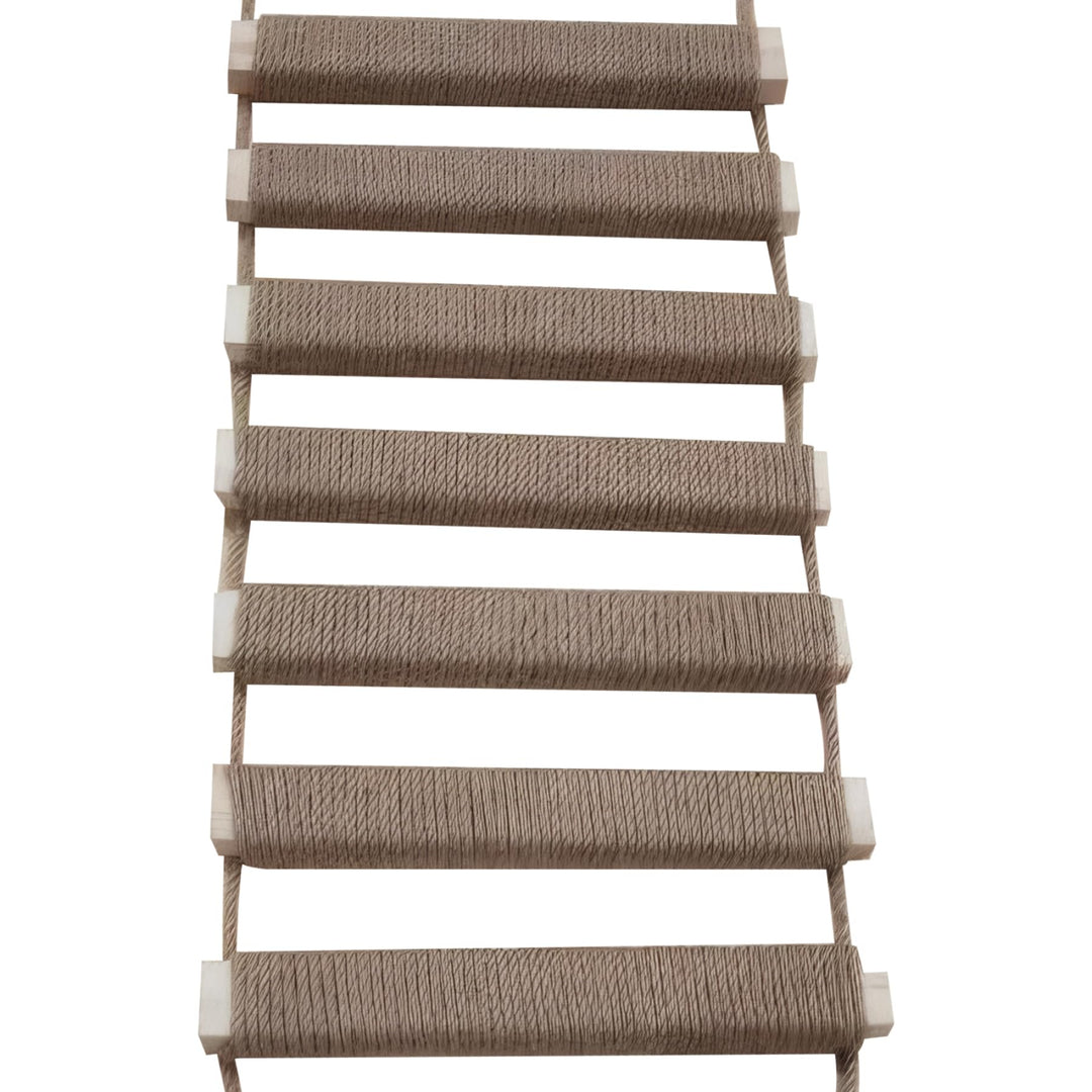 HoveeLuty Katzenleiter, 25, 4 x 99, 1 cm, hängende Katzenbrücke aus Holz, umwickelt mit Leinenseil,