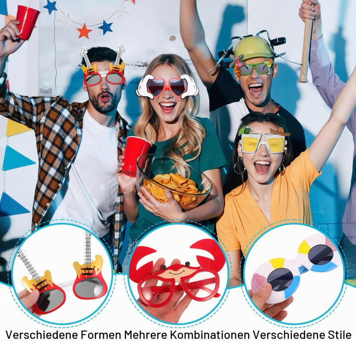 10 Einzigartige Hawaiianische Lustige Sonnenbrille Partybrillen Fotobox Accessoires Diese Neuartigen