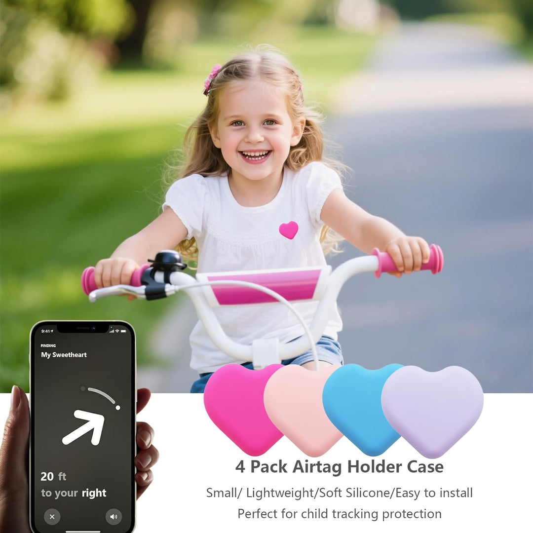 LOSHALL 4er Pack AirTag Halter Versteckte Schutzhülle für Kinder, Anti-Entfernung Silikon Hülle mit