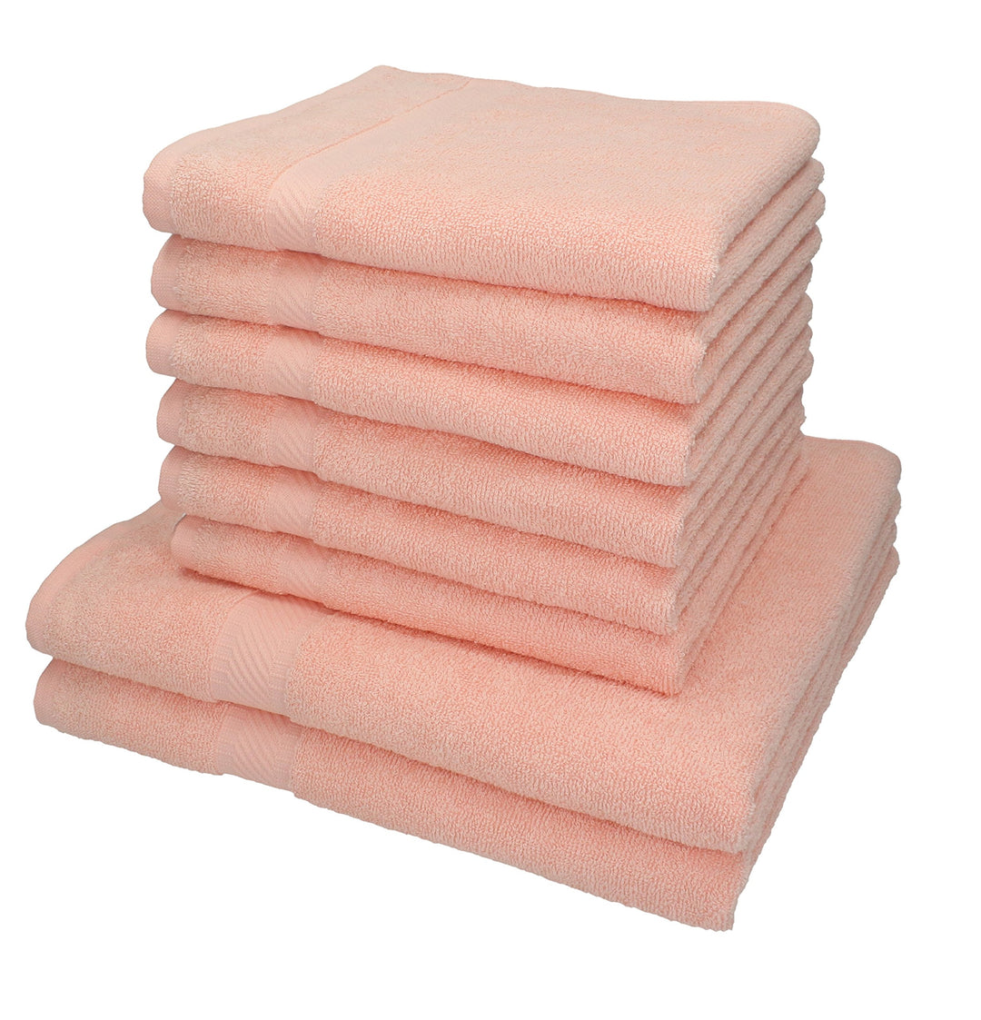 Betz 8-TLG. Handtuch-Set Palermo 100% Baumwolle 2 Duschtücher 6 Handtücher Farbe apricot, Apricot