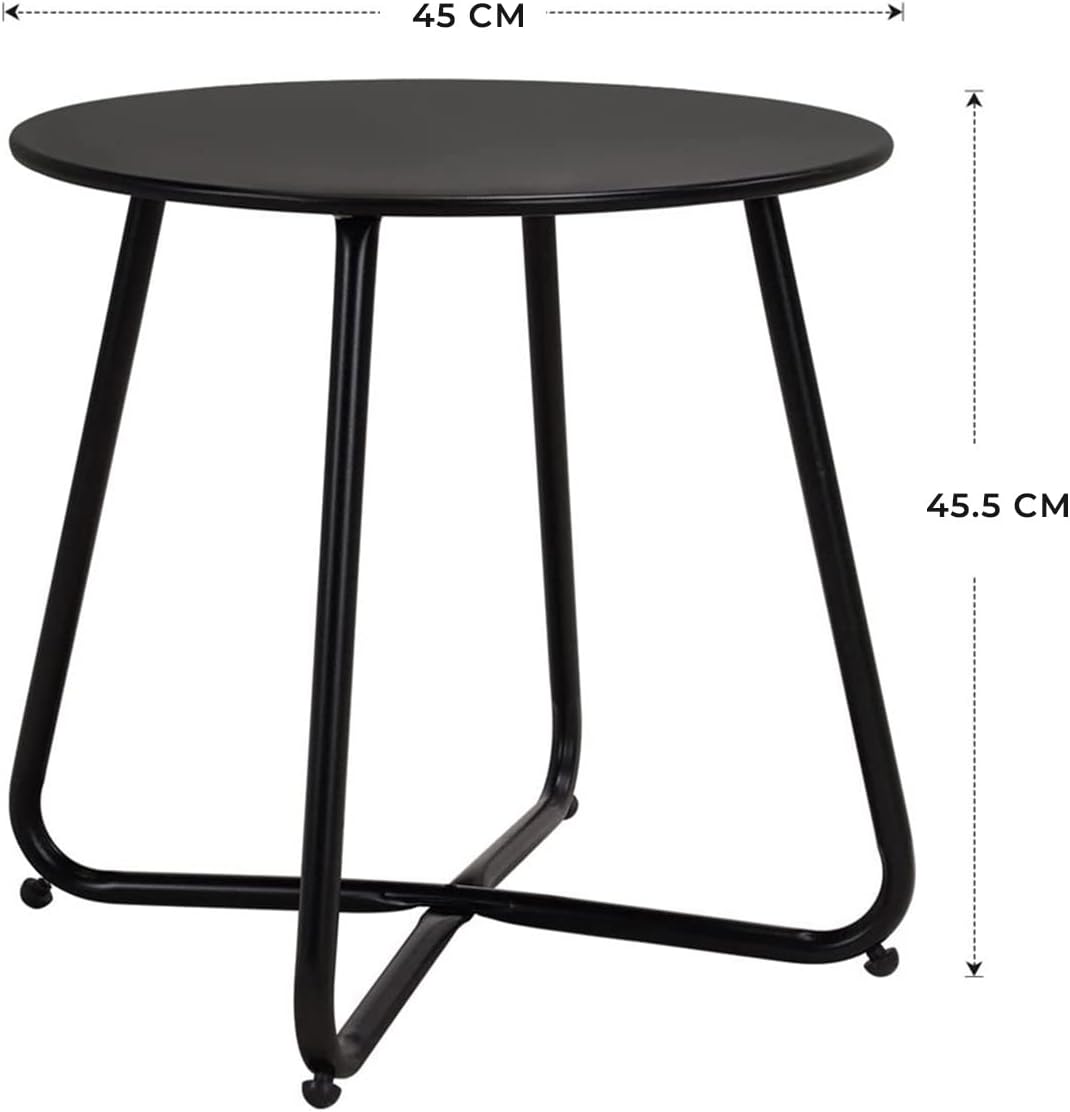 Grand patio Beistelltisch, Kleiner Sofatisch, Leicht, Stabil, Einfacher Aufbau, Runder Kaffeetisch i