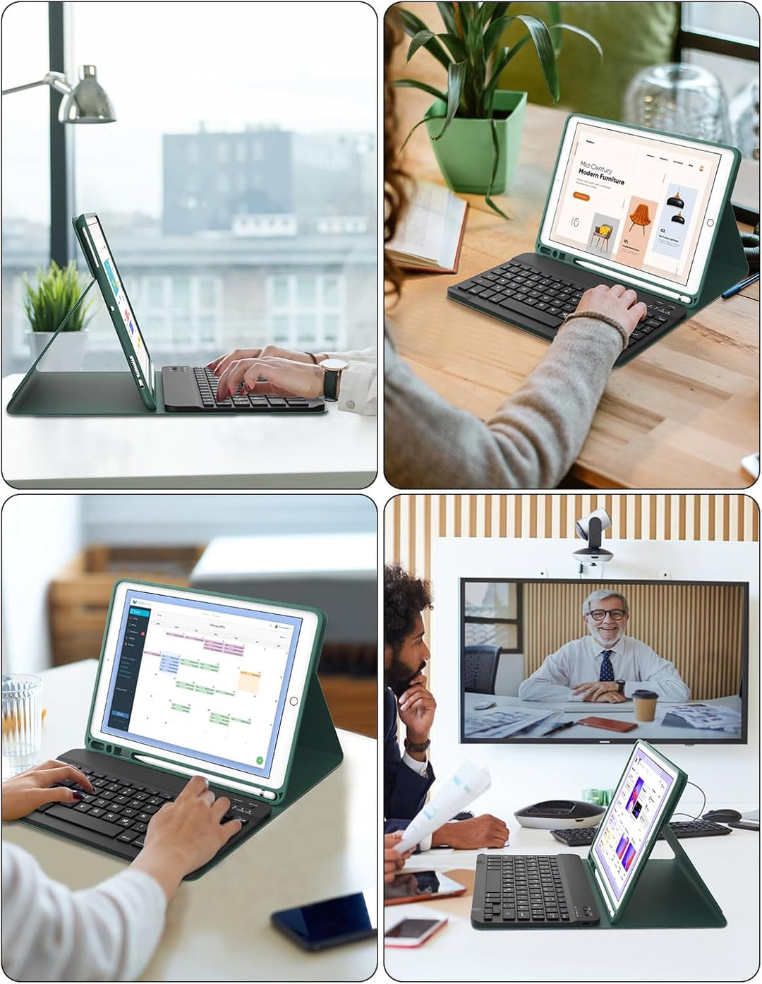 IVEOPPE Tastatur für iPad 9. Generation, Hülle mit Tastatur für iPad 10.2 Zoll (9./8./7. Generation)