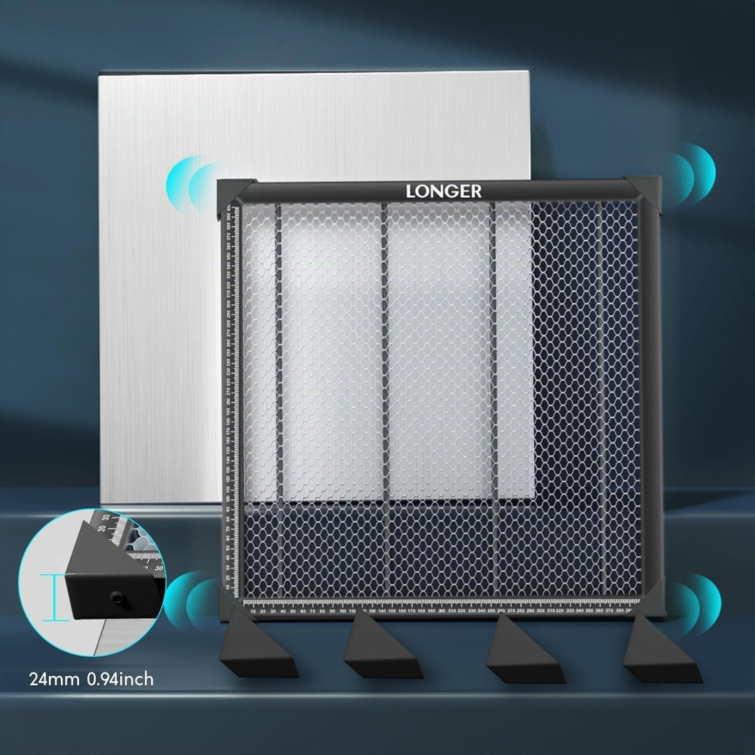 LONGER Honigwaben Arbeitsplatte 400x400mm - Aluminium Honeycomb Tisch für CO2/Laserdiode Laser Gravu