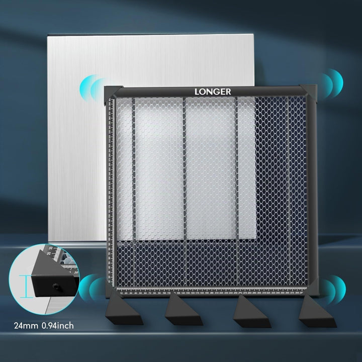 LONGER Honigwaben Arbeitsplatte 400x400mm - Aluminium Honeycomb Tisch für CO2/Laserdiode Laser Gravu
