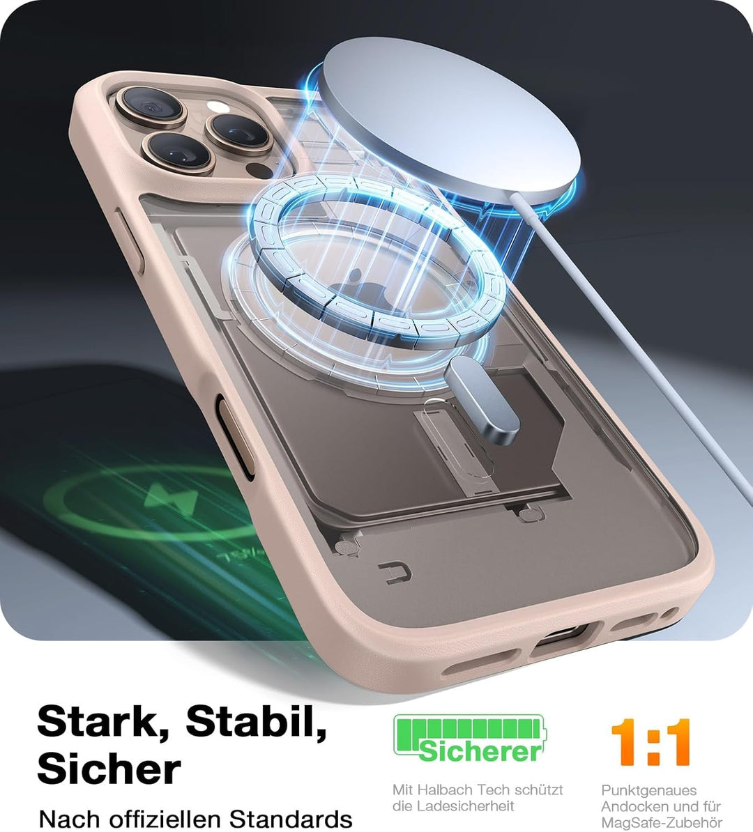 TORRAS Guardian-Mag für iPhone 16 Pro Hülle für MagSafe Zertifizierte Militärschutz und Magnetkraft