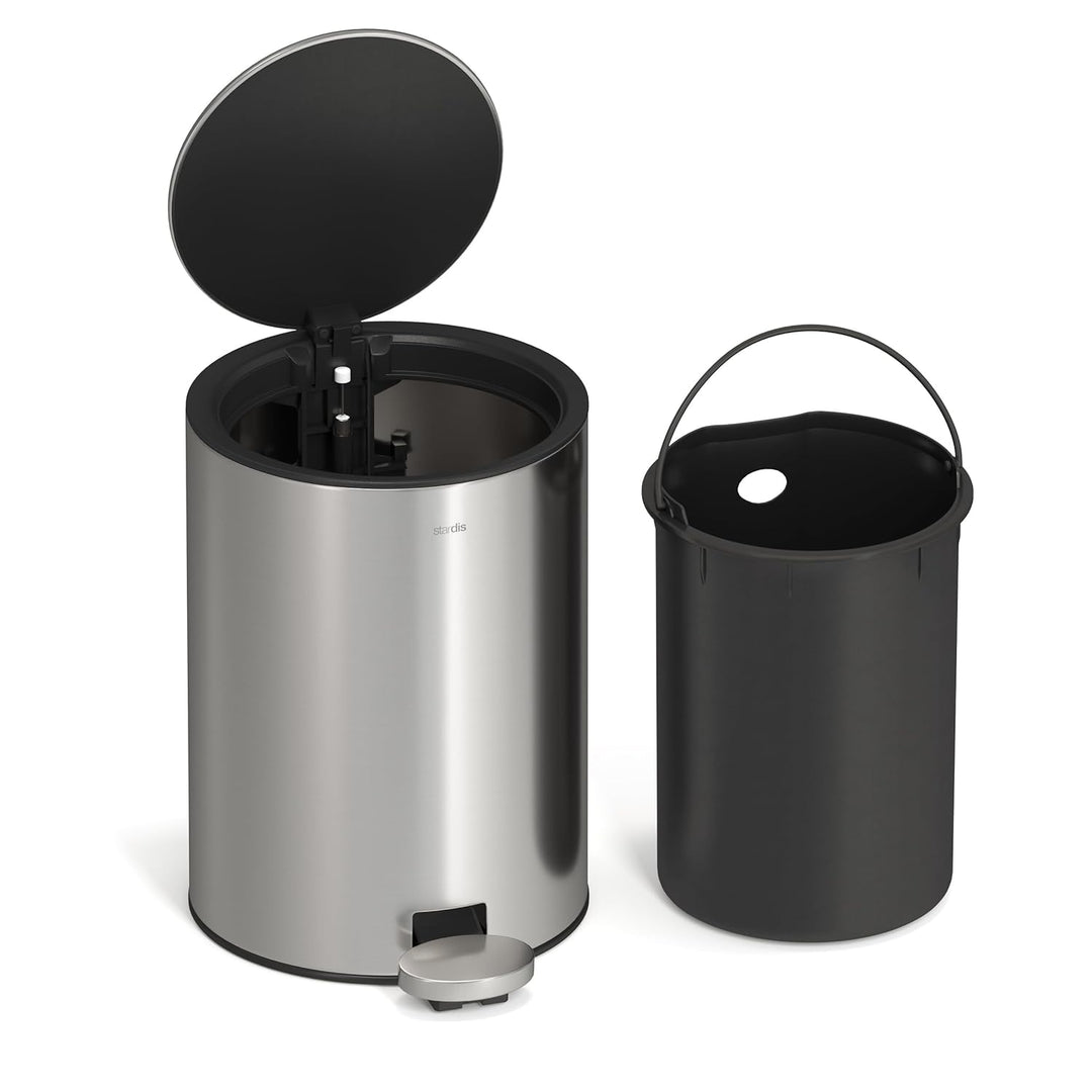 3 Liter Treteimer Softclose Klappdeckel leise schliessend Inneneimer Mülleimer Abfalleimer fingerpri