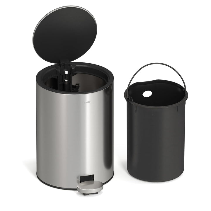 3 Liter Treteimer Softclose Klappdeckel leise schliessend Inneneimer Mülleimer Abfalleimer fingerpri