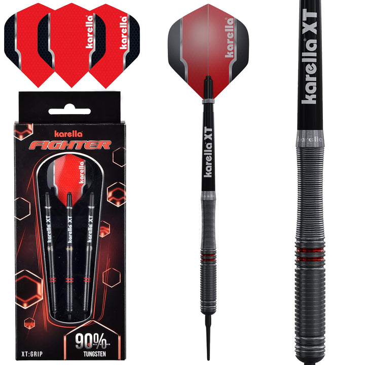 Karella Fighter Steeldart und Softdart, 90% Tungsten, 20g, 22g, 24g, für klassisches Dartboard, elek