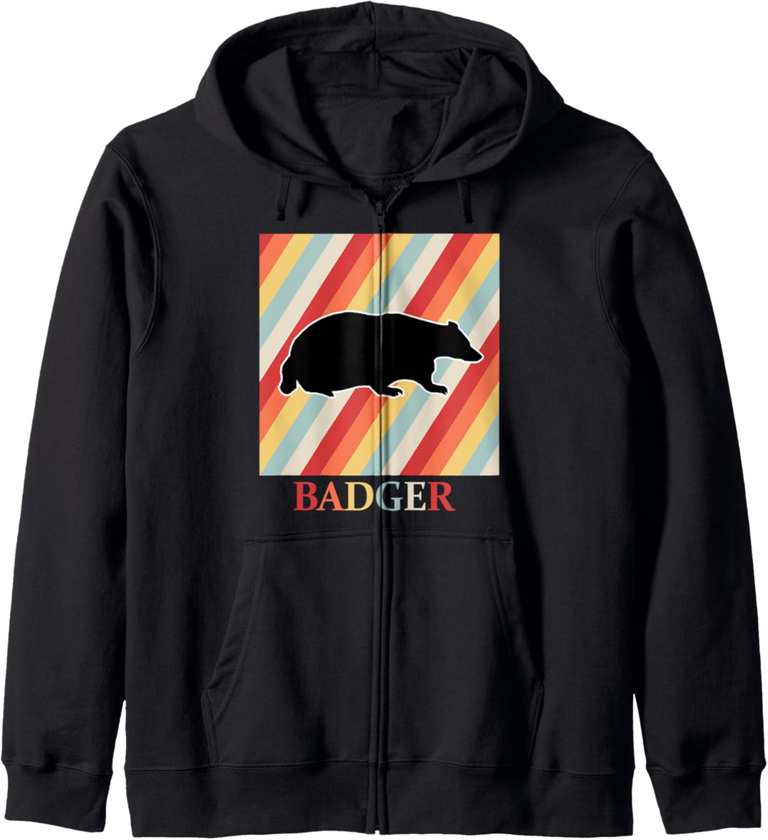 dachs Design Retro Vintage 70er 80er Jahre Style Kapuzenjacke