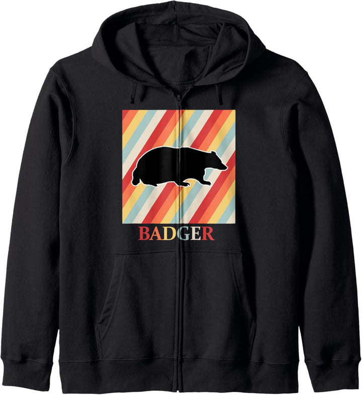 dachs Design Retro Vintage 70er 80er Jahre Style Kapuzenjacke