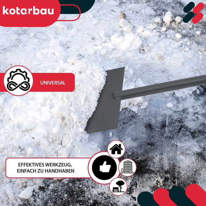 KOTARBAU® Eisschaber 90 x 200 mm Metall Eisstösser mit Stiel 120 cm Eeisscharre Grau Eishacker Eisst