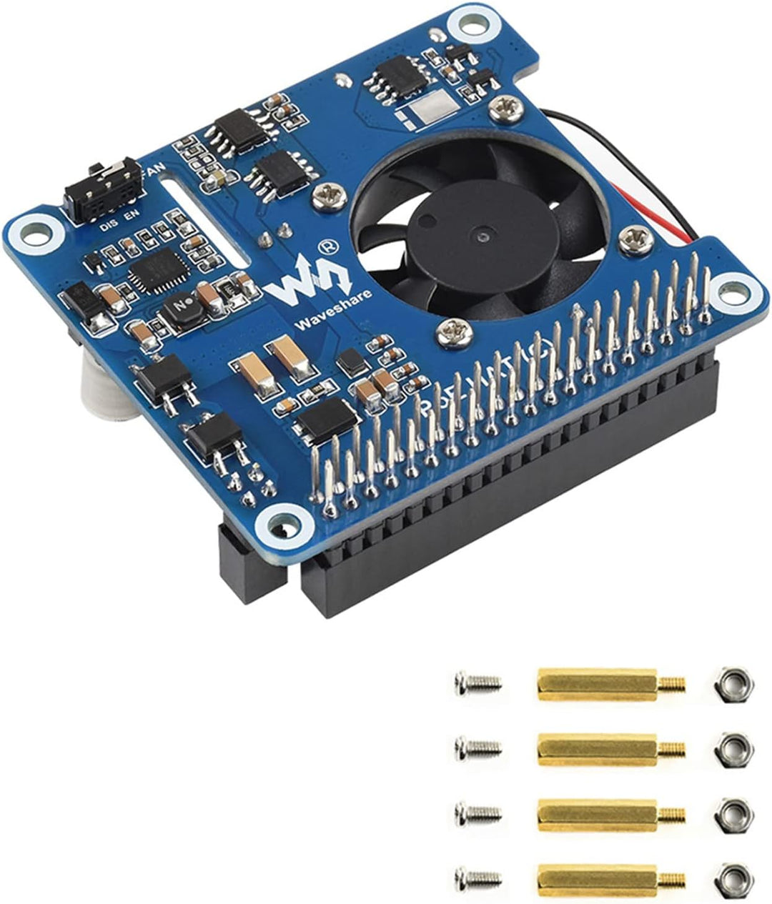 Waveshare Power Over Ethernet PoE HAT für Raspberry Pi 4 B /3B+, IEEE 802.3af/at PoE Netzwerk Standa
