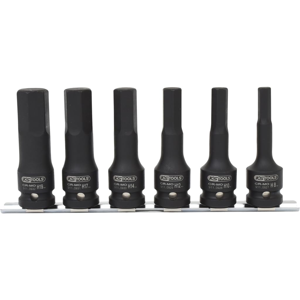 KS Tools 515.1104 1/2" Kraft-Bit-Stecknuss-Satz, lang, 6-tlg.
