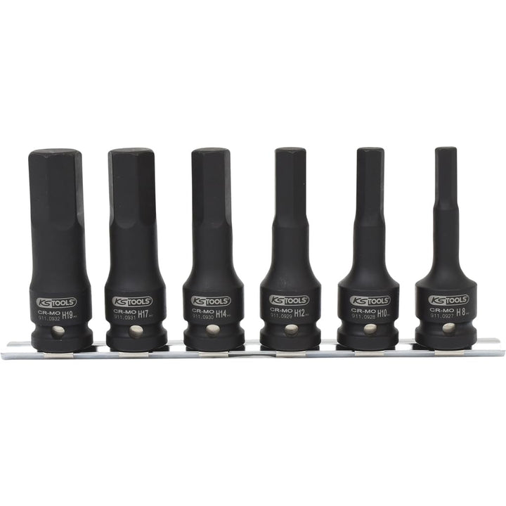 KS Tools 515.1104 1/2" Kraft-Bit-Stecknuss-Satz, lang, 6-tlg.