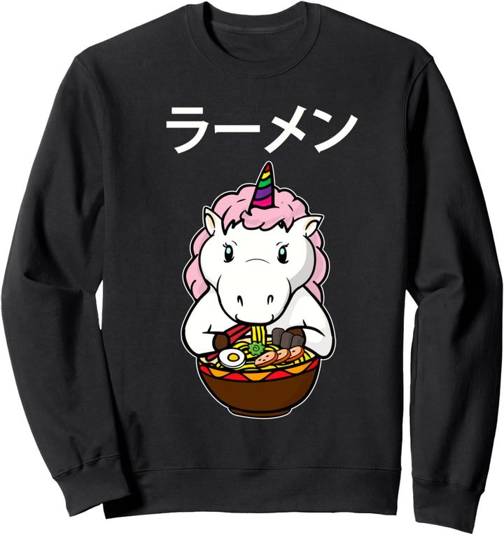 Japanische Kawaii Anime Baby Einhorn essen Ramen Nudelschale Sweatshirt