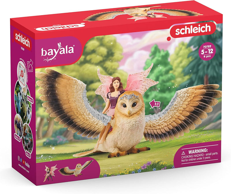 schleich BAYALA 70789 Fliegende Fee mit Funkel Eule Spielset - Zauberhafte Fee und Eulen Figur, Fant