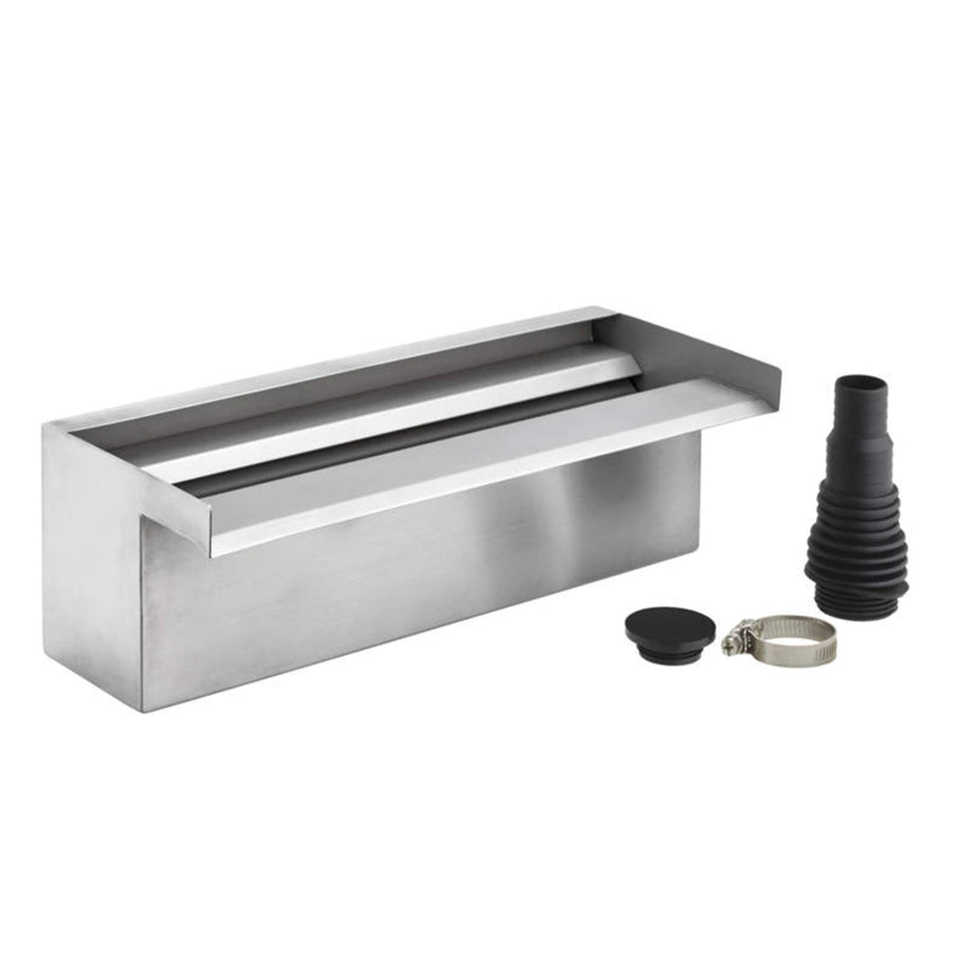 OASE 50704 Waterfall 30 - Edelstahl-Wasserfall 30 cm breit für Wasservorhänge an Mauer und Wand für