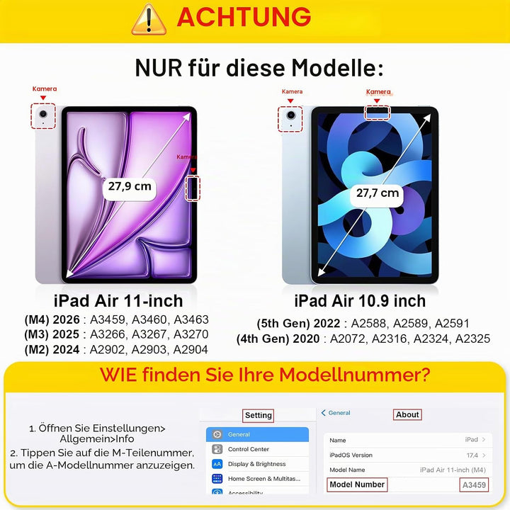 Fintie Tastatur Hülle für iPad Air 5 2022 / iPad Air 4 2020 10.9 Zoll, Schutzhülle mit TPU Rückschal