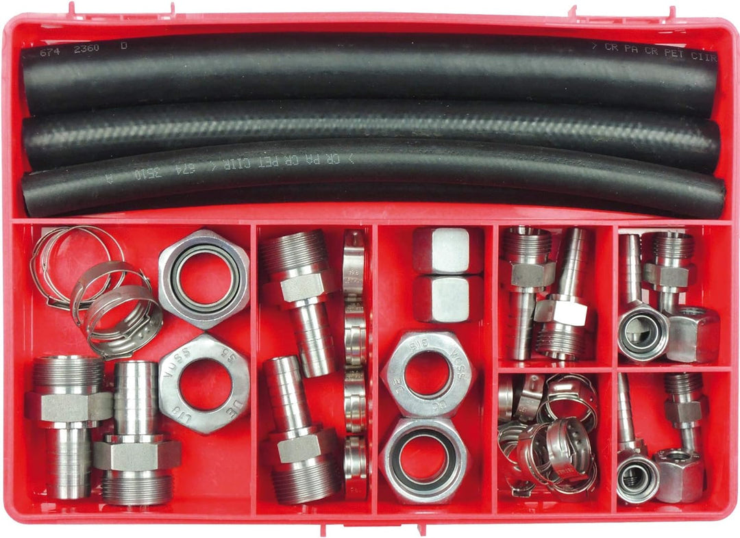 KUNZER 7KAR55 Klimaanlage-Leitungs-Reparatur-Set 54-tlg. - Kit für alle Klimaleitungen 8, 10, 12, 16