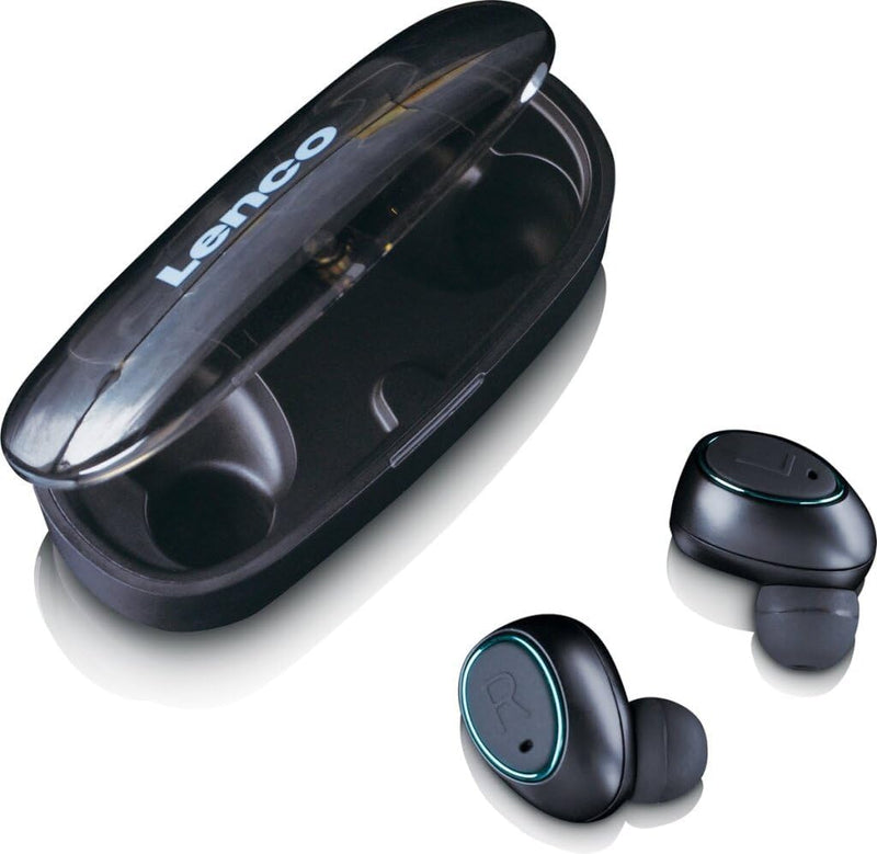 Lenco EPB-410 Bluetooth Kopfhörer - True Wireless In-Ear Kopfhörer mit Lade-Etui 400mAh - 2,5 Stunde