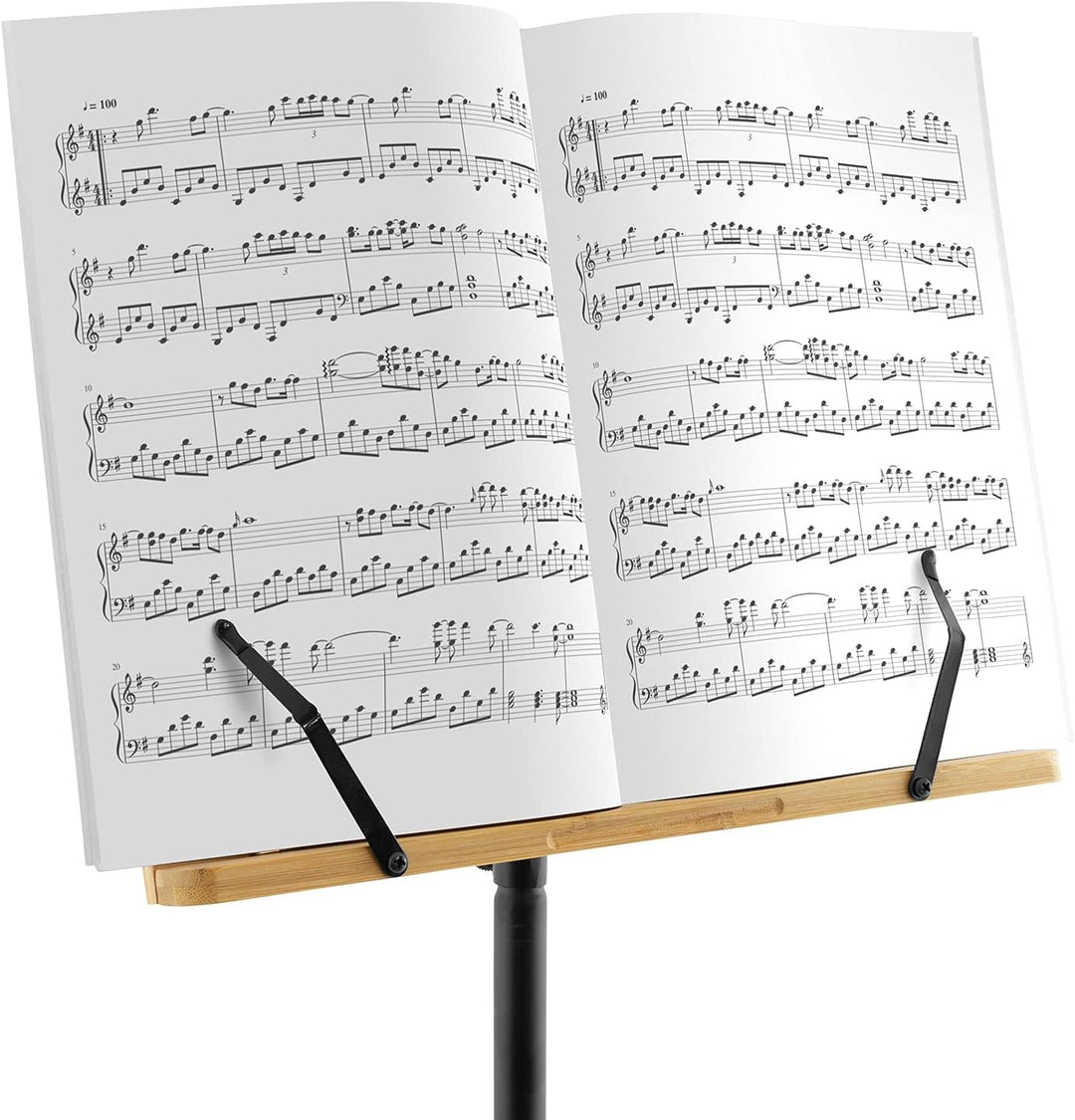 Theodore T-OMS-02 Notenständer – Orchesterpult aus Bambus, mit Stativfuss Bambus Schreibtisch Single