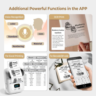 Phomemo M110 Etikettendrucker Bluetooth Etikettiergerät Beschriftungsgerät Selbstklebend, Label Prin