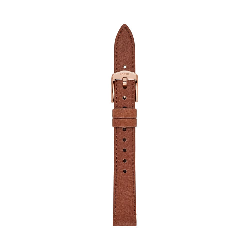 Fossil Armband Damen, 14 mm Lederoder Litehide™-Lederband oder Stahlband Braun, Braun