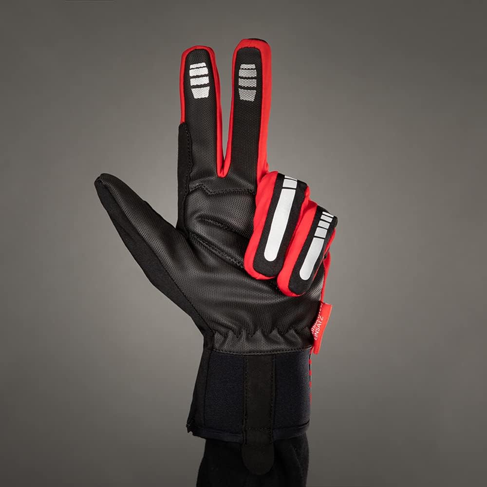 Chiba 2nd Skin Fahrrad Handschuhe lang rot/schwarz 2023 M (8), M (8)