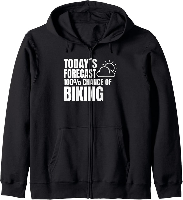 Radfahrer Wetter Vorschau Spruch Biking Biker Spruch Kapuzenjacke