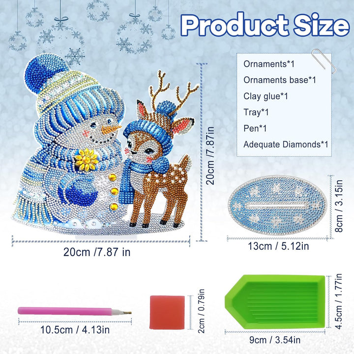 LYLIDIA Diamond Painting Weihnachten Neu Erwachsene Schneemann Ren Beidseitig DIY 5D Weihnachten Dia