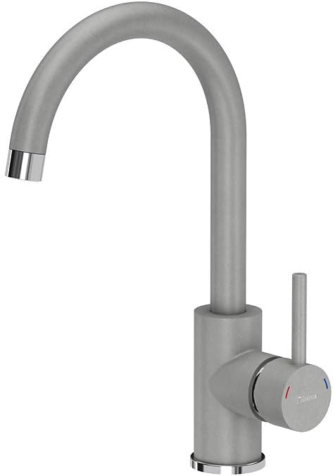 VBChome Spüle mit Armatur 78 x 50 cm Tiefes Becken 20cm Grau Küche Grosse Abtropfflache Einbauspüle