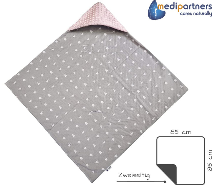 Medi Partners Einschlagdecke Baby Babyschale 100% Baumwolle für Sommer 85x85cm Kinderwagen Kuschelde