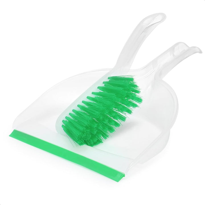 com-four® 2X Kehrgarnitur - grünes Kehr-Set aus Handfeger und Kehrschaufel - farbenfrohes Haushaltsr