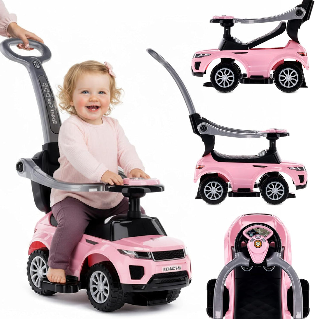 4in1 Kinderauto Rutschauto ab 2 Jahre und Schiebeauto mit Hupe und Musik, Rutschauto mit Stauraum un