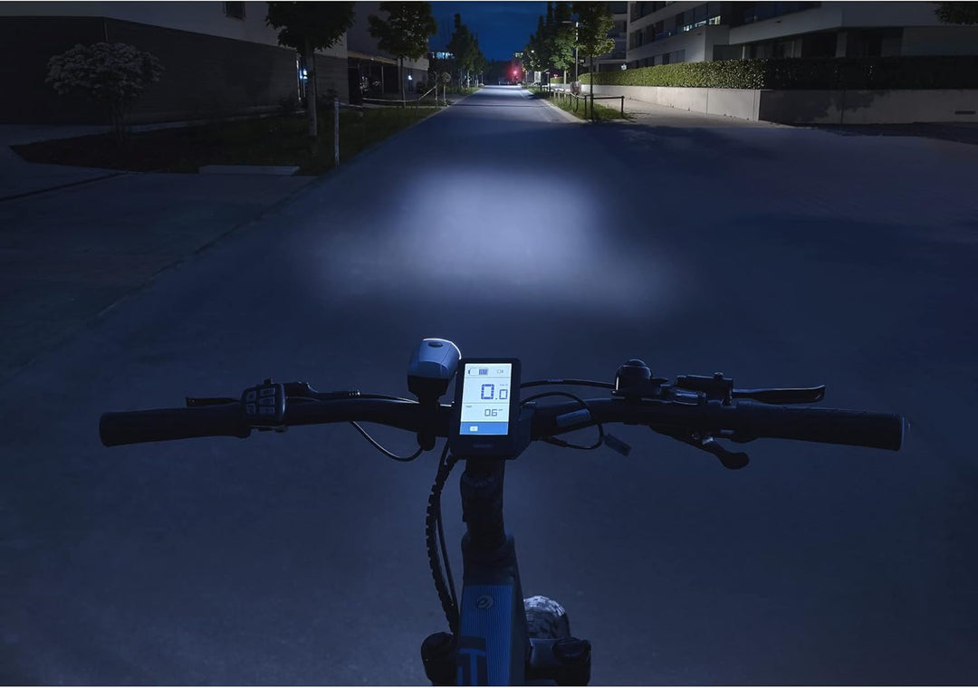 FISCHER Fahrrad-Beleuchtungsset, Front- und Rückleuchte, mit Akku, USB-Ladefunktion und Leuchtfunkti