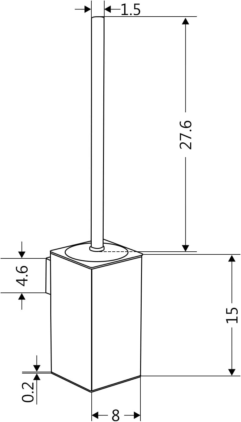 bgl Wandhalterung für WC-Bürste aus 304 Edelstahl, quadratisch Chrome, Chrome