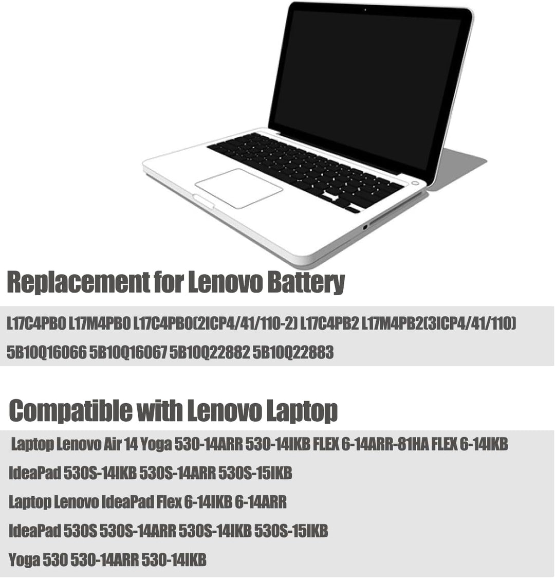 FengWings® L17C4PB0 L17M4PB0 Akku 7.6V 5800mAh, L17C4PB0 L17M4PB0 L17C4PB0, Kompatibel mit Laptop Le