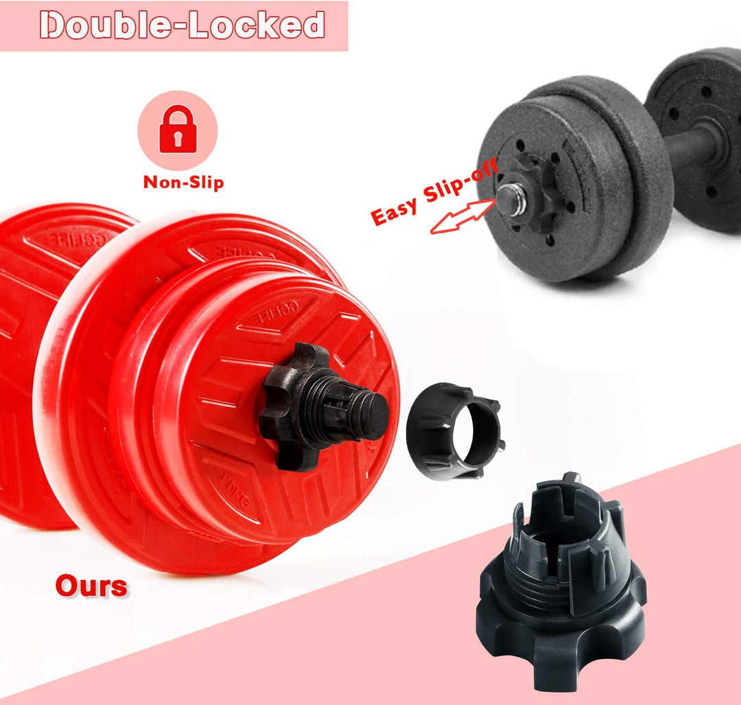 CCLIFE 2in1 Hanteln Set 2er Kurzhanteln Langhanteln verstellbar 20 30 40kg Hantelset professionell D