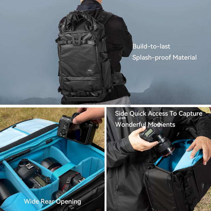 Summit 40L–50L Wasserdichter Rucksack – Kameratasche-Set mit Einsatz für DSLR/SLR/Spiegellose Kamera